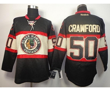 nhl jerseys chicago blackhawks #50 crawford black [third edition]