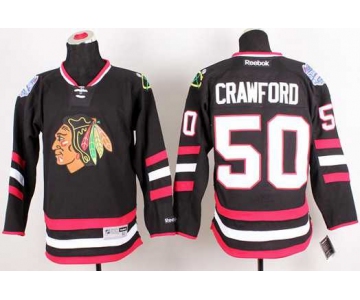 nhl jerseys chicago blackhawks #50 crawford black[2014 new stadium]