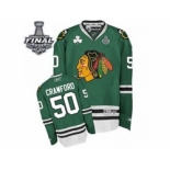 nhl jerseys chicago blackhawks #50 crawford green[2015 stanley cup]