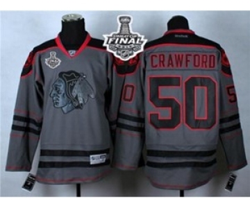 nhl jerseys chicago blackhawks #50 crawford grey[2015 stanley cup]