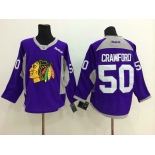 nhl jerseys chicago blackhawks #50 crawford purple