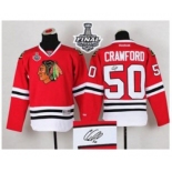 nhl jerseys chicago blackhawks #50 crawford red Autographed[2015 stanley cup]