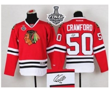 nhl jerseys chicago blackhawks #50 crawford red Autographed[2015 stanley cup]