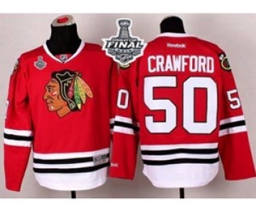 nhl jerseys chicago blackhawks #50 crawford red[2015 stanley cup]