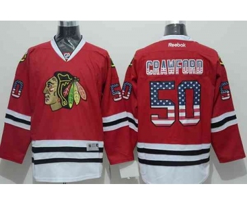 nhl jerseys chicago blackhawks #50 crawford red[national flag version]