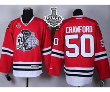 nhl jerseys chicago blackhawks #50 crawford red[the skeleton head][2015 stanley cup]