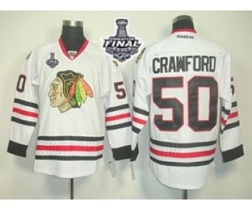 nhl jerseys chicago blackhawks #50 crawford white[2015 stanley cup]