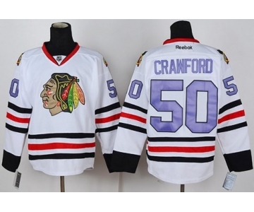 nhl jerseys chicago blackhawks #50 crawford white[number purple]