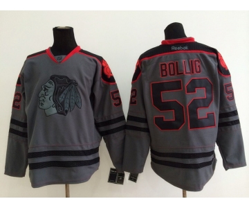 nhl jerseys chicago blackhawks #52 bollig grey[charcoal cross check]