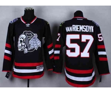 nhl jerseys chicago blackhawks #57 van riemsdyk black[2014 Stadium Series][the skeleton head]