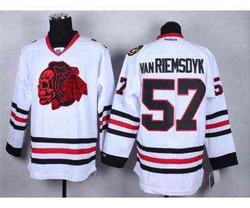 nhl jerseys chicago blackhawks #57 van riemsdyk white[the skeleton head]