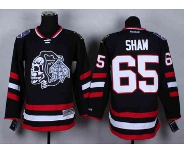 nhl jerseys chicago blackhawks #65 shaw black-1[2014 new stadium][the skeleton head]