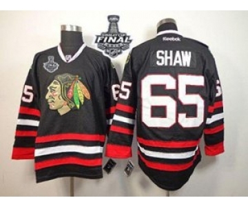 nhl jerseys chicago blackhawks #65 shaw black[2015 stanley cup]