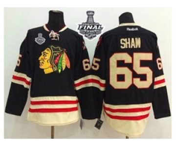 nhl jerseys chicago blackhawks #65 shaw black[2015 winter classic][2015 stanley cup]