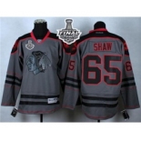 nhl jerseys chicago blackhawks #65 shaw grey[2015 stanley cup]