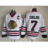 nhl jerseys chicago blackhawks #7 chelios white[patch C][chelios]