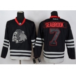 nhl jerseys chicago blackhawks #7 seabrook black ice[the skeleton head]