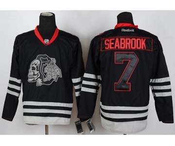 nhl jerseys chicago blackhawks #7 seabrook black ice[the skeleton head]