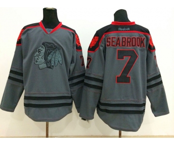 nhl jerseys chicago blackhawks #7 seabrook grey[charcoal cross check]