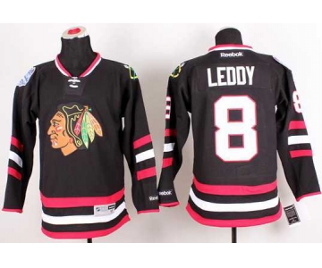 nhl jerseys chicago blackhawks #8 leddy black[2014 new stadium]