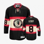 nhl jerseys chicago blackhawks #8 leddy black[third edition]