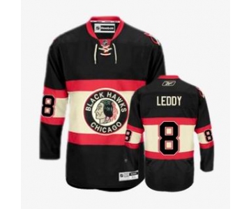 nhl jerseys chicago blackhawks #8 leddy black[third edition]