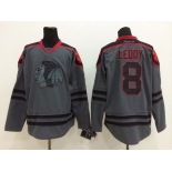 nhl jerseys chicago blackhawks #8 leddy grey[charcoal cross check]