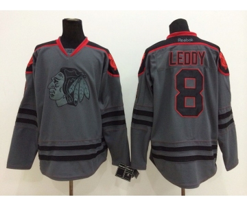 nhl jerseys chicago blackhawks #8 leddy grey[charcoal cross check]