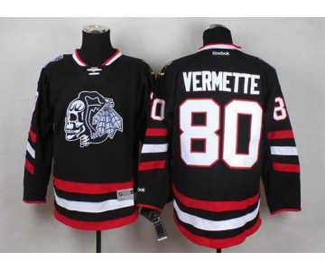 nhl jerseys chicago blackhawks #80 vermette black[2014 new stadium][the skeleton head]