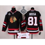 nhl jerseys chicago blackhawks #81 hossa black Autographed[2015 stanley cup]