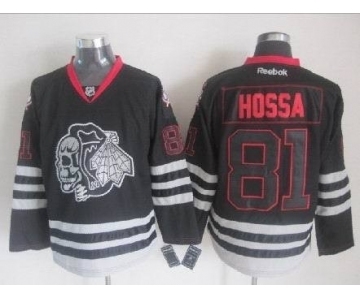 nhl jerseys chicago blackhawks #81 hossa black ice[the skeleton head]