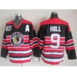 nhl jerseys chicago blackhawks #9 hull black-red[75th][patch A]