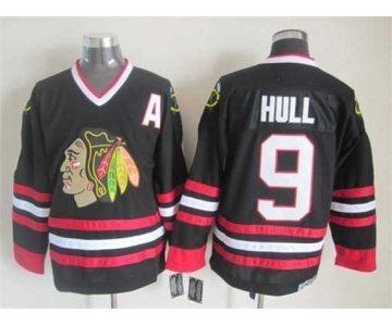 nhl jerseys chicago blackhawks #9 hull black[patch A]