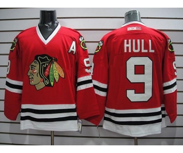 nhl jerseys chicago blackhawks #9 hull red ccm