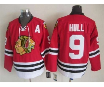 nhl jerseys chicago blackhawks #9 hull red[m&n][patch A]