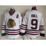 nhl jerseys chicago blackhawks #9 hull white[patch A]