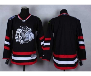 nhl jerseys chicago blackhawks blank black-1[2014 Stadium Series][the skeleton head]