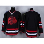 nhl jerseys chicago blackhawks blank black[2014 Stadium Series][the skeleton head]