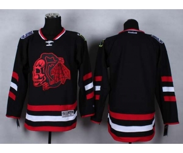 nhl jerseys chicago blackhawks blank black[2014 Stadium Series][the skeleton head]