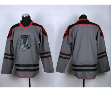 nhl jerseys chicago blackhawks blank grey [charcoal cross check]