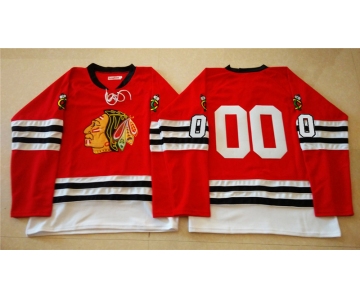 nhl jerseys mitchell and ness 1960-61 chicago blackhawks #00 red [throwback]