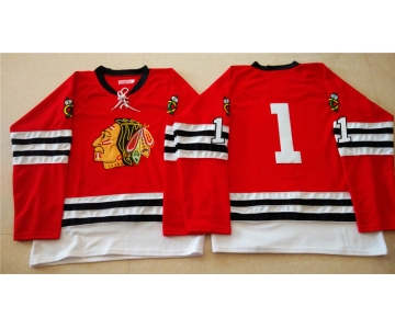 nhl jerseys mitchell and ness 1960-61 chicago blackhawks #1 red