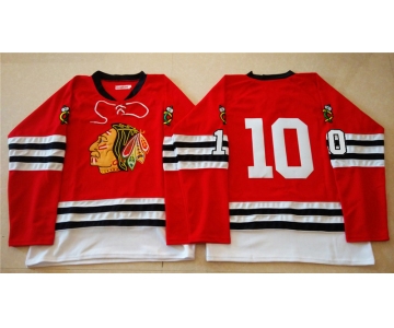 nhl jerseys mitchell and ness 1960-61 chicago blackhawks #10 noname red [throwback]