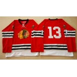 nhl jerseys mitchell and ness 1960-61 chicago blackhawks #13 noname red [throwback]