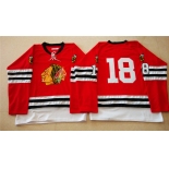 nhl jerseys mitchell and ness 1960-61 chicago blackhawks #18 noname red [throwback]