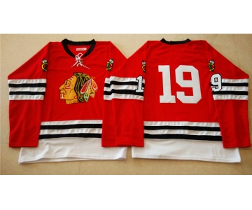 nhl jerseys mitchell and ness 1960-61 chicago blackhawks #19 noname red [throwback]