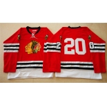 nhl jerseys mitchell and ness 1960-61 chicago blackhawks #20 noname red [throwback]