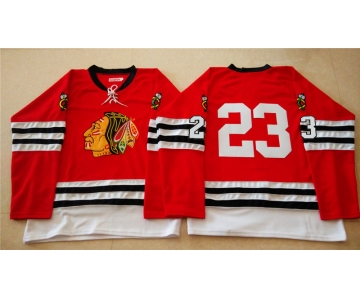 nhl jerseys mitchell and ness 1960-61 chicago blackhawks #23 noname red [throwback]