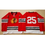 nhl jerseys mitchell and ness 1960-61 chicago blackhawks #25 noname red [throwback]