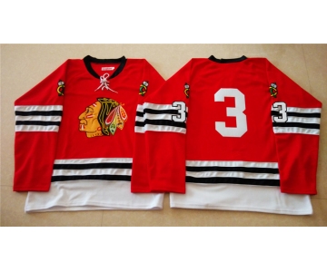 nhl jerseys mitchell and ness 1960-61 chicago blackhawks #3 red [throwback]